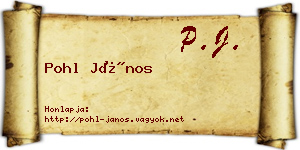 Pohl János névjegykártya