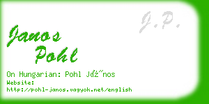 janos pohl business card